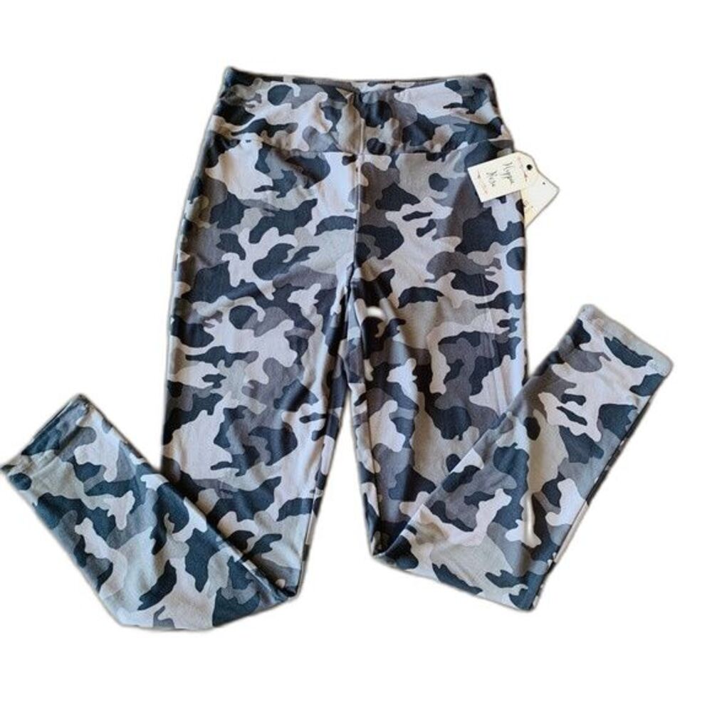 Hippie Rose High-Waist Gray Camo Leggings yoga gym size S running casual